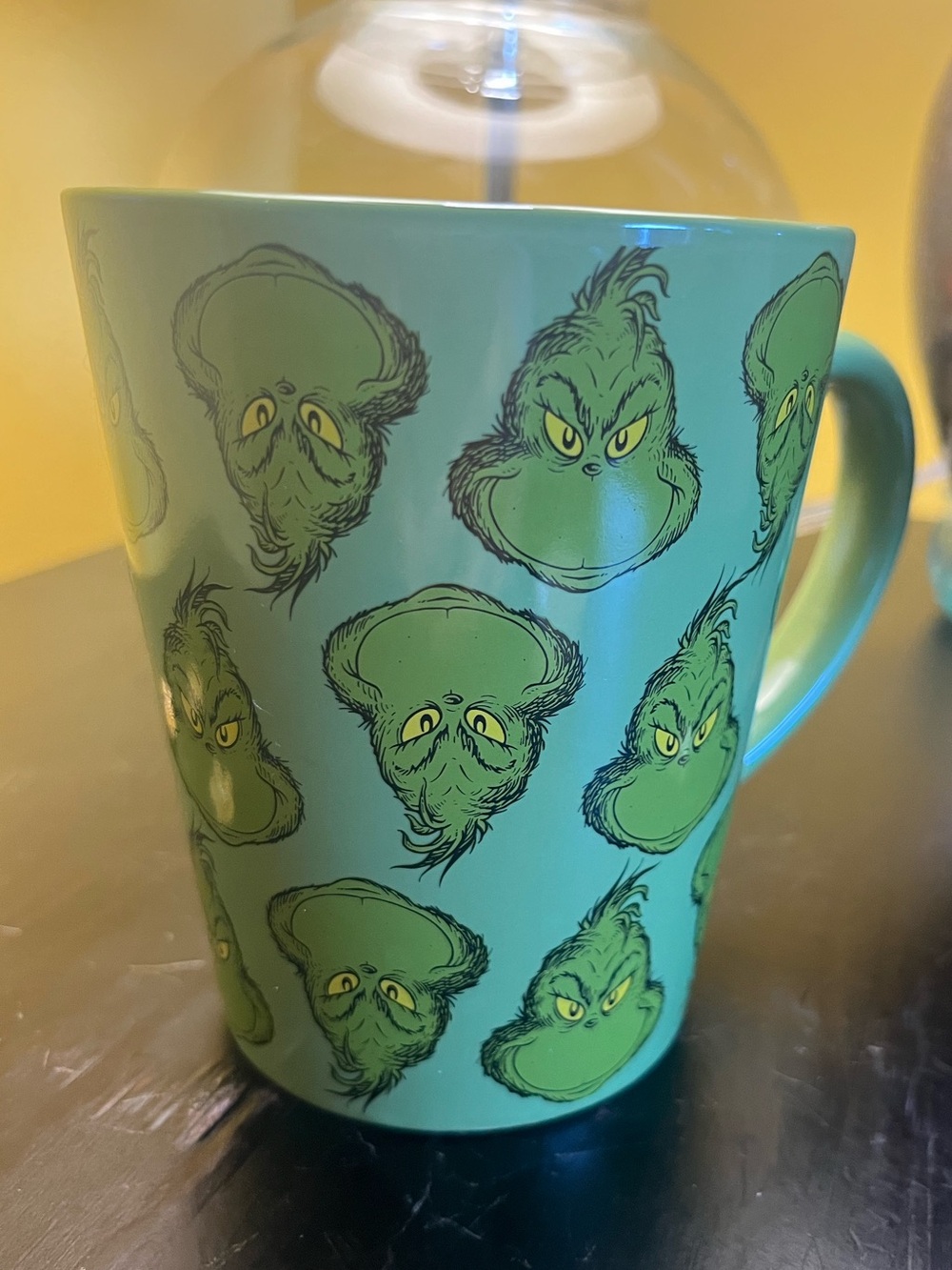 Grinch Pattern Ceramic Mug - Green Character Design